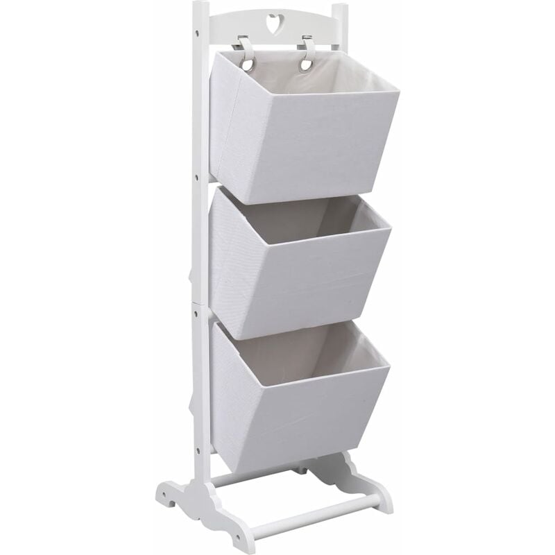 

Cestas de Almacenaje Madera de 3 Piezas Blanco 35x35x102 cm - Blanco - Vidaxl