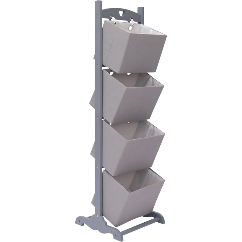 

Cestas de Almacenaje Madera de 4 Piezas Gris Oscuro 35x35x125 cm - Gris - Vidaxl