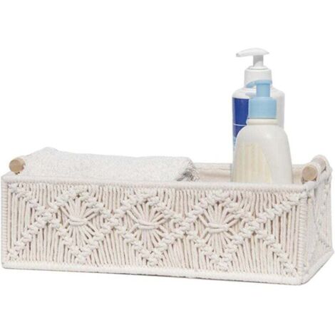 Cesta de almacenaje decorativa Ulisem con borlas - Estilo bohemio - Cesta tejida decorativa para encimera