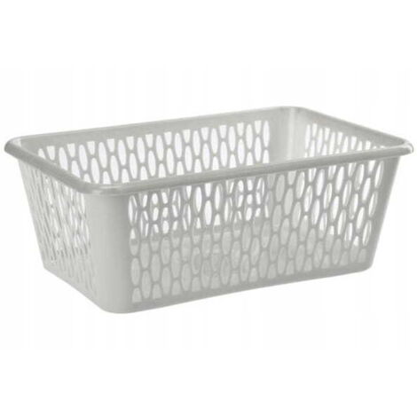 Cesta de almacenaje rectangular gris 26x37x15cm organizador universal