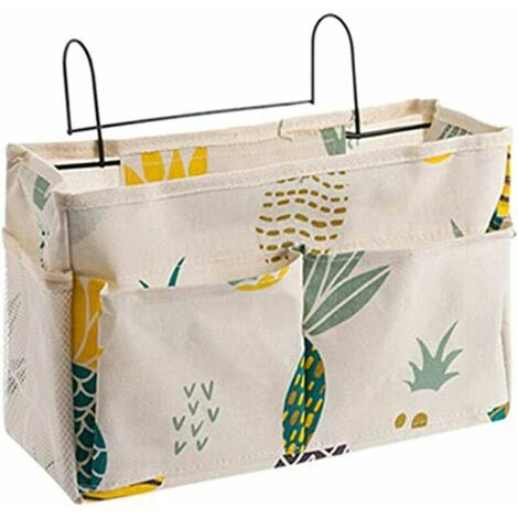 Cesta de almacenamiento colgante para cabecera de 1 pieza, bolsa de almacenamiento colgante para organizador de cabecera con 3 bolsillos para literas, dormitorios, rieles de cama y silla