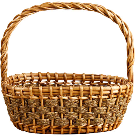 Cesta de almacenamiento decorativa de mimbre natural - Marrón, varios tamaños (44x34x15cm, 36x27x13cm, 31x21x11cm)