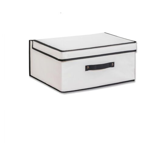 Cesta de almacenamiento grande con tapa, organizador de juguetes plegable con asa, ideal para habitaciones infantiles y organización del hogar，50x40x25 cm