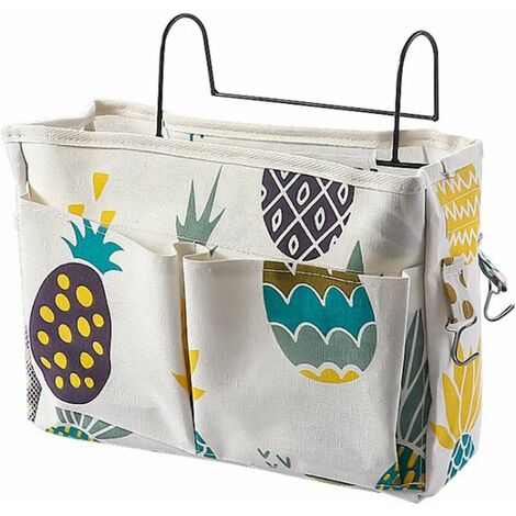 Cesta de almacenamiento junto a la cama,Bolsa de almacenamiento colgante,Organizador multifunción, cesta de bolsillo para cama con gancho para colgar,Bolsillo para cama para casa, oficina, escuela