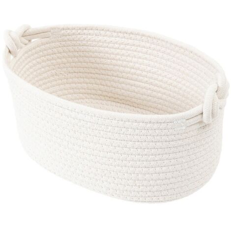 Cesta de almacenamiento multifuncional para baño, dormitorio y oficina. Cesta pequeña de algodón tejido, ideal para estantes de baño y habitaciones infantiles. 2 piezas.