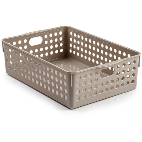 Cesta de almacenamiento organizador plastico 29 cm Beige