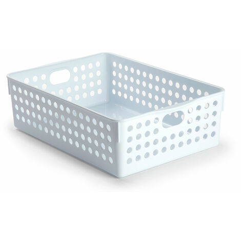 Cesta de almacenamiento organizador plastico 29 cm Blanco