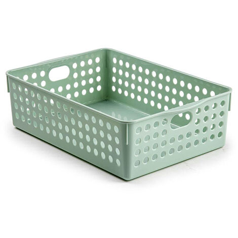 Cesta de almacenamiento organizador plastico 29 cm Verde claro