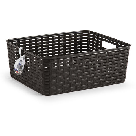 Cesta de almacenamiento organizador Rattan mimbre 12 Litros Wengue