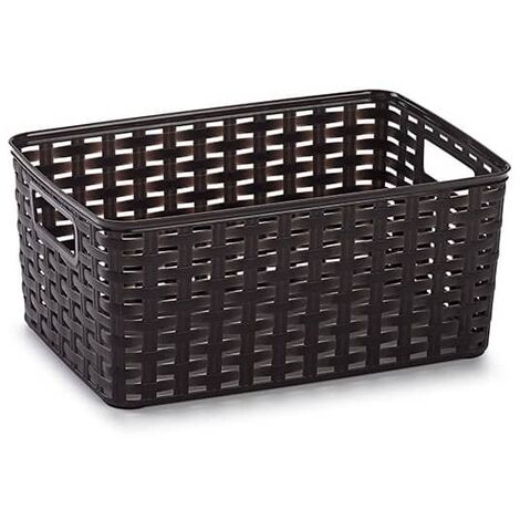 Cesta de almacenamiento organizador Rattan mimbre 18 Litros Wengue