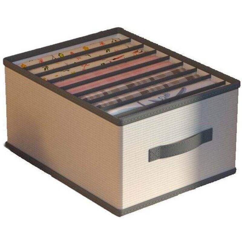 Xisrens Schwarz Cesta De Almacenamiento Plegable, Caja De Almacenamiento De Ropa, Organizador De Prendas, Tamaño Grande Con 9 Compartimentos, Gris Beige