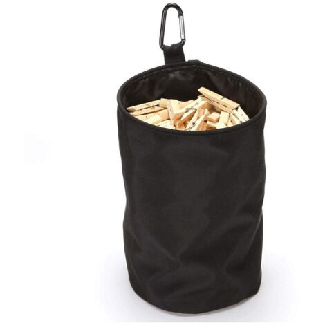 Cesta de almacenamiento plegable de tela Oxford negra para ropa, bolsa de almacenamiento portátil para exteriores.