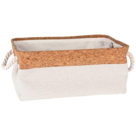 Cesta de almacenamiento plegable portátil, multifuncional, de algodón y lino, con compartimentos independientes, 36X25X17cm
