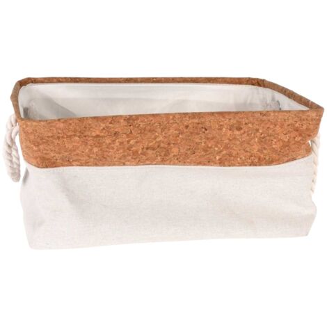 Cesta de almacenamiento plegable portátil, multifuncional, de algodón y lino, con compartimentos independientes, 42X29X18cm