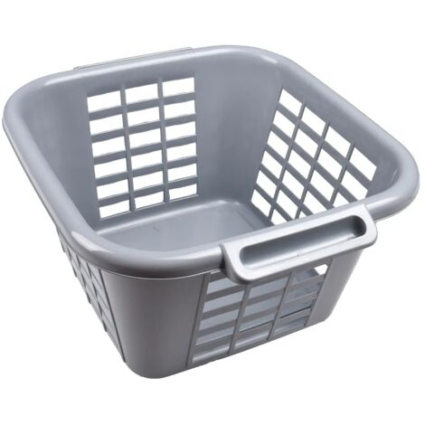 Cesta de almacenamiento rectangular de plástico gris (74740001)