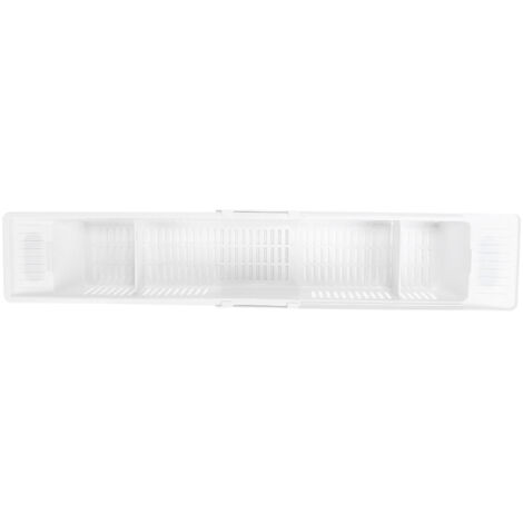 Cesta de almacenamiento retráctil para bañera, ideal para champú y gel de ducha. Ahorra espacio, es ajustable y fácil de instalar.