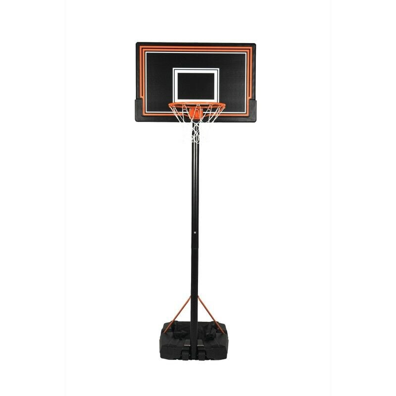 

Cesta de baloncesto, Movíl y Ajustable de 2.30 a 3.05m - Negro / Naranja