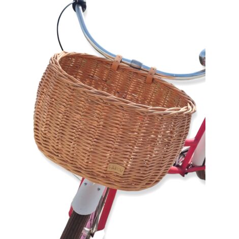 Cesta de bicicleta de mimbre natural para correas Dumpy Large
