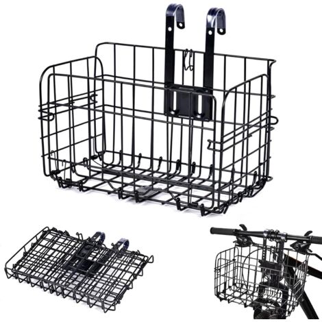 Cesta de bicicleta plegable y desmontable (delantera y trasera), para accesorios y cuadro de bicicleta de montaña