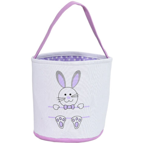 Cesta de conejito de Pascua de lona - Decoración infantil para fiestas, regalos y para guardar huevos