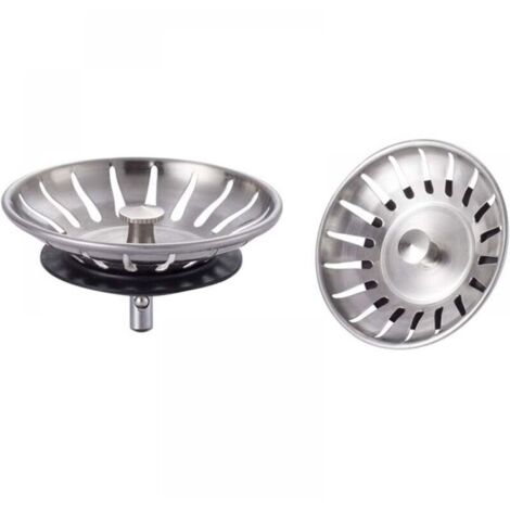 Cesta de drenaje para fregadero de cocina - Filtro universal de acero inoxidable, antiobstrucción y antidesbordamiento, 2 piezas