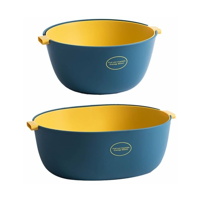 

Cesta de drenaje verduras, fideos de frutas, lavado, colador de cocina multifuncion, cesta de drenaje de cocina desmontable,Azul, forma de U y forma
