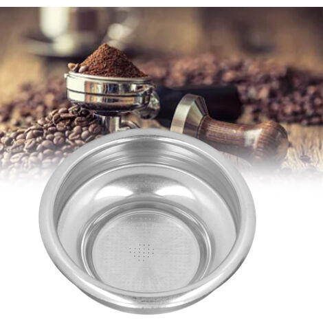 Cesta de filtro de café de 58 mm, para 1 persona, de acero inoxidable, universal, de presión fina, para cafeteras semiautomáticas.
