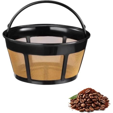 Cesta de filtro de café de acero inoxidable, filtro de café reutilizable para cafetera, filtro de café compatible con la mayoría de las máquinas de café.