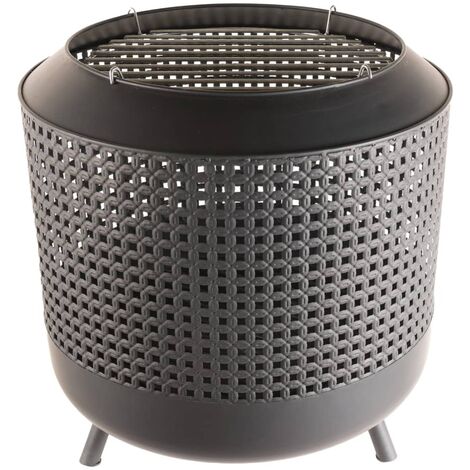 Cesta de fuego con parrilla Midland negro RedFire - Negro