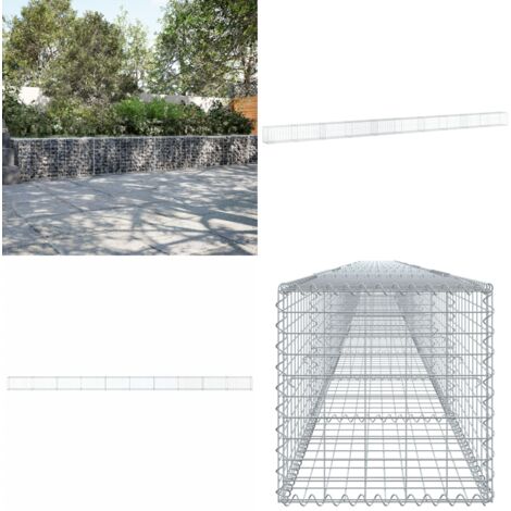 Cesta de gaviones con cubierta hierro galvanizado 1000x50x50 cm - Gaviones para jardín - Muros de contención