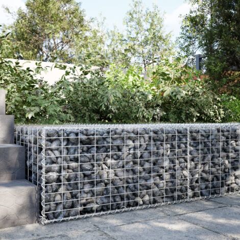Cesta de gaviones con cubierta hierro galvanizado 100x100x50 cm