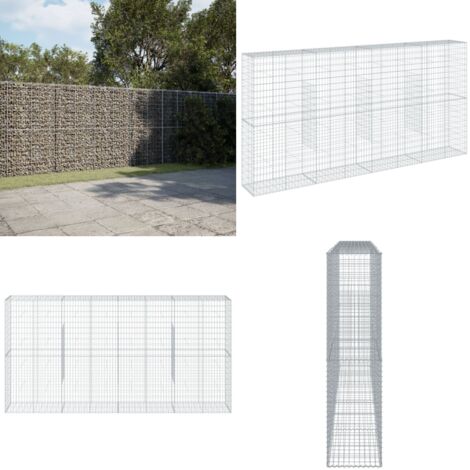 Cesta de gaviones con cubierta hierro galvanizado 400x50x200 cm - Gaviones para jardín - Contención de gaviones