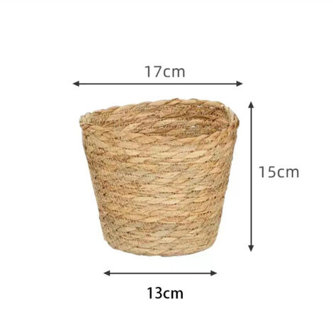 Cesta de junco marino, cesta para plantas, cesta de flores, maceta, cesta para plantas, macetas, cesta de almacenamiento, 17 cm x 15 cm