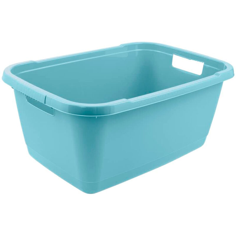 

Cesta de la Colada, Plástico, sólido, 52 l, Aenna, Azul claro, 65x44x28 cm.