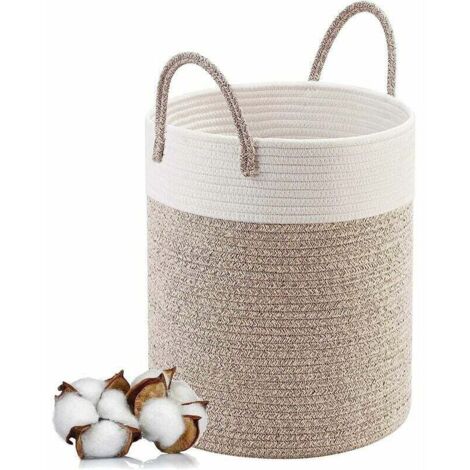 Cesta de lavandería plegable grande con asa Cesta para guardar juguetes Cesta de almacenamiento con asa Hecha a mano 45 x 38 cm