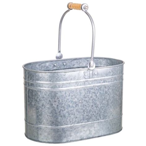 Cesta de metal plateada 30.5x18x20/37