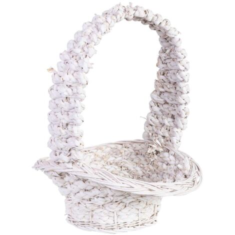 Cesta de mimbre blanca 38x31x13/16/43h cm