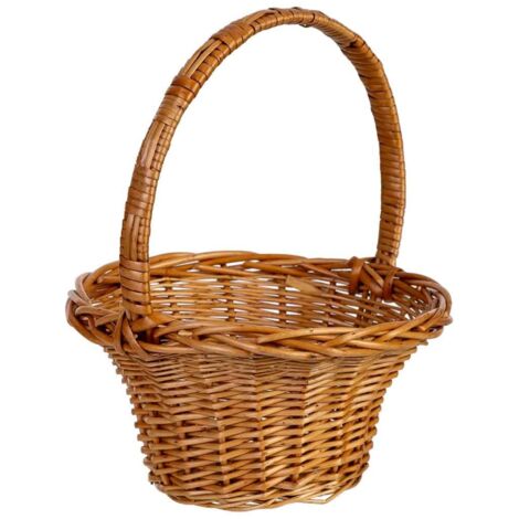 Cesta de mimbre marrón 21x21x11/26h cm