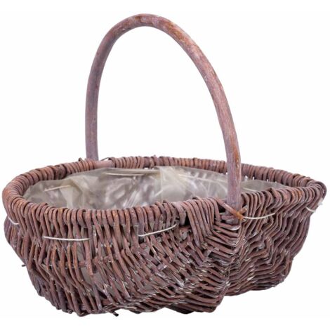 Cesta de mimbre marrón 25x20x20