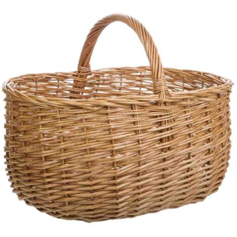 Cesta de mimbre marrón 41x31x21/33