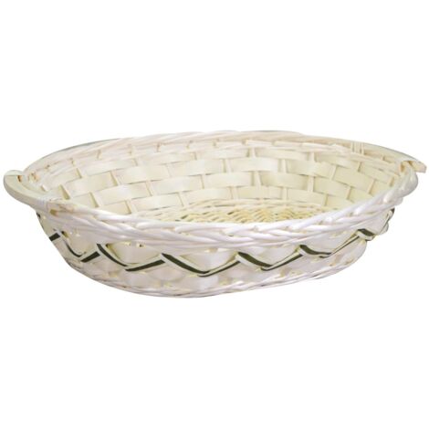 Cesta de mimbre ovalada blanca cm59x39h14