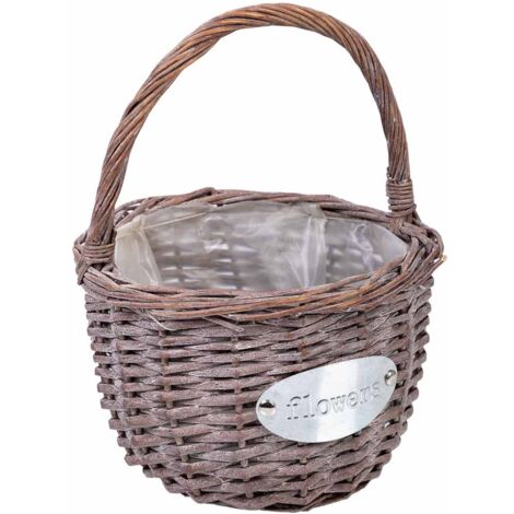 Cesta de mimbre rosa d23x29