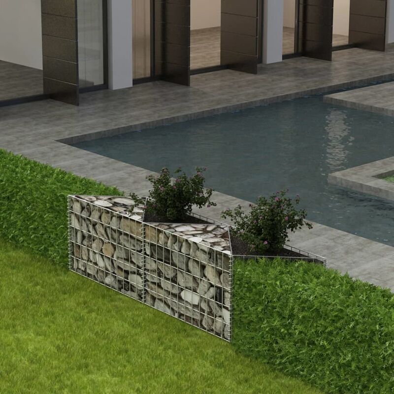 

Cesta de muro de gaviones acero galvanizado 120x30x50 cm - Plateado