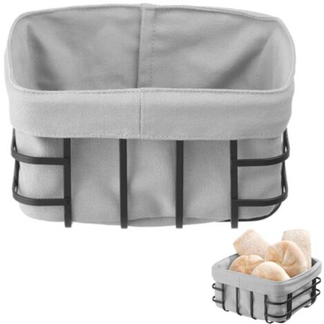 Cesta de pan con bolsa gris, cuadrada - Hendi 427149