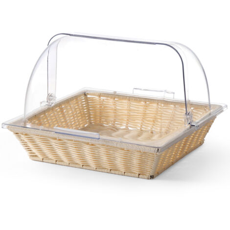 Cesta de pan de polirratán con tapa ROLLTOP GN2/3 altura 245 mm - Hendi 426968