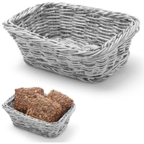 Cesta de pan rectangular de polipropileno, gris, 190x130x60 mm - Hendi 426784