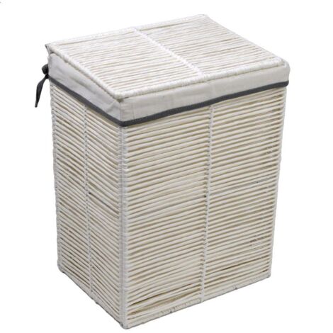 Cesta de papel plegable rectangular blanca Hilary cm30x40h55