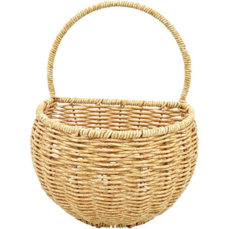 Cesta de pared tejida a mano para frutas y verduras, almacenamiento rústico de cocina, organizador colgante que ahorra espacio para la decoración del hogar y