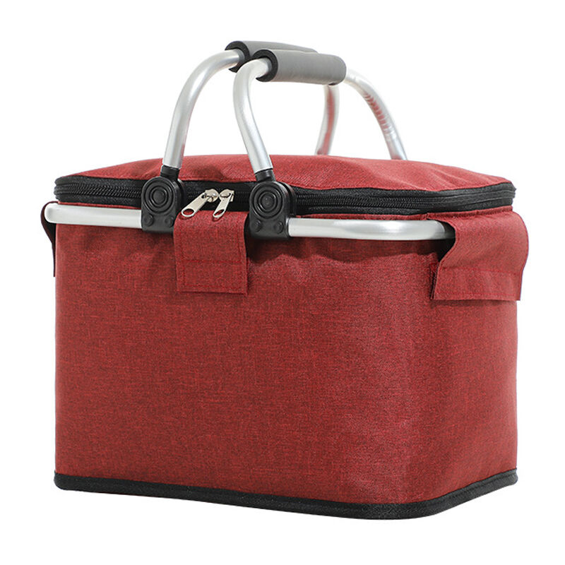 

Cesta de picnic plegable, Cesta de hielo portatil, Cesta de aislamiento de bolsa de picnic al aire libre,Vino tinto, 20L