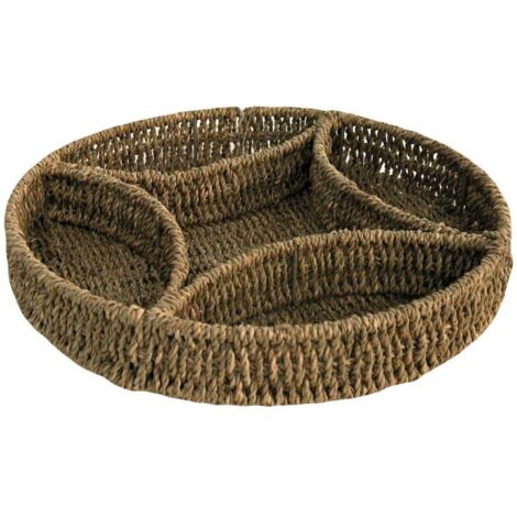 Cesta de pretzel de cuerda con 5 compartimentos redondos cmø32,5h5